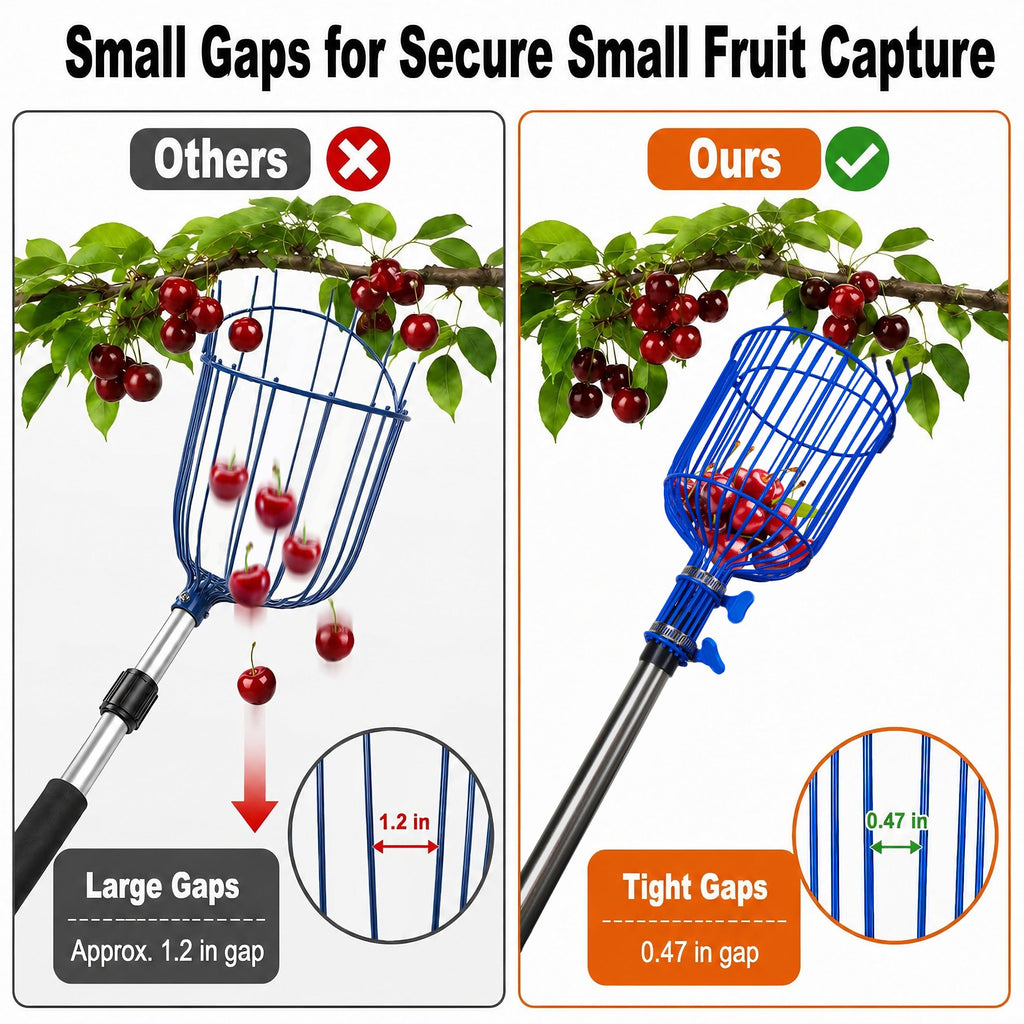 10.5FT Adjustable Cherry Fruit Picker Tool with Narrow Gaps
