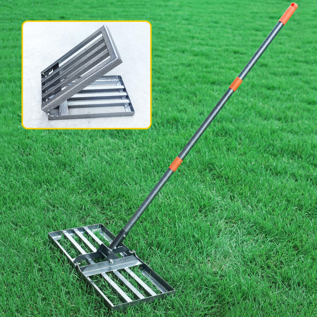 Lawn Leveling Rake 30x10 Inch, 6FT Heavy-Duty Carbon Steel Lawn Leveler – Yard Leveling Rake for Soil, Sand, Grass, Perfect for Lawn Repair, Pit Filling & Garden Maintenance