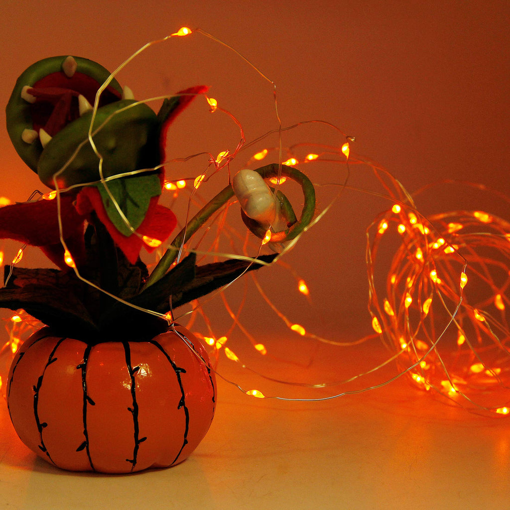Twinkle Star 200 LED Halloween Fairy Lights, 66 ft 2 Pack Orange