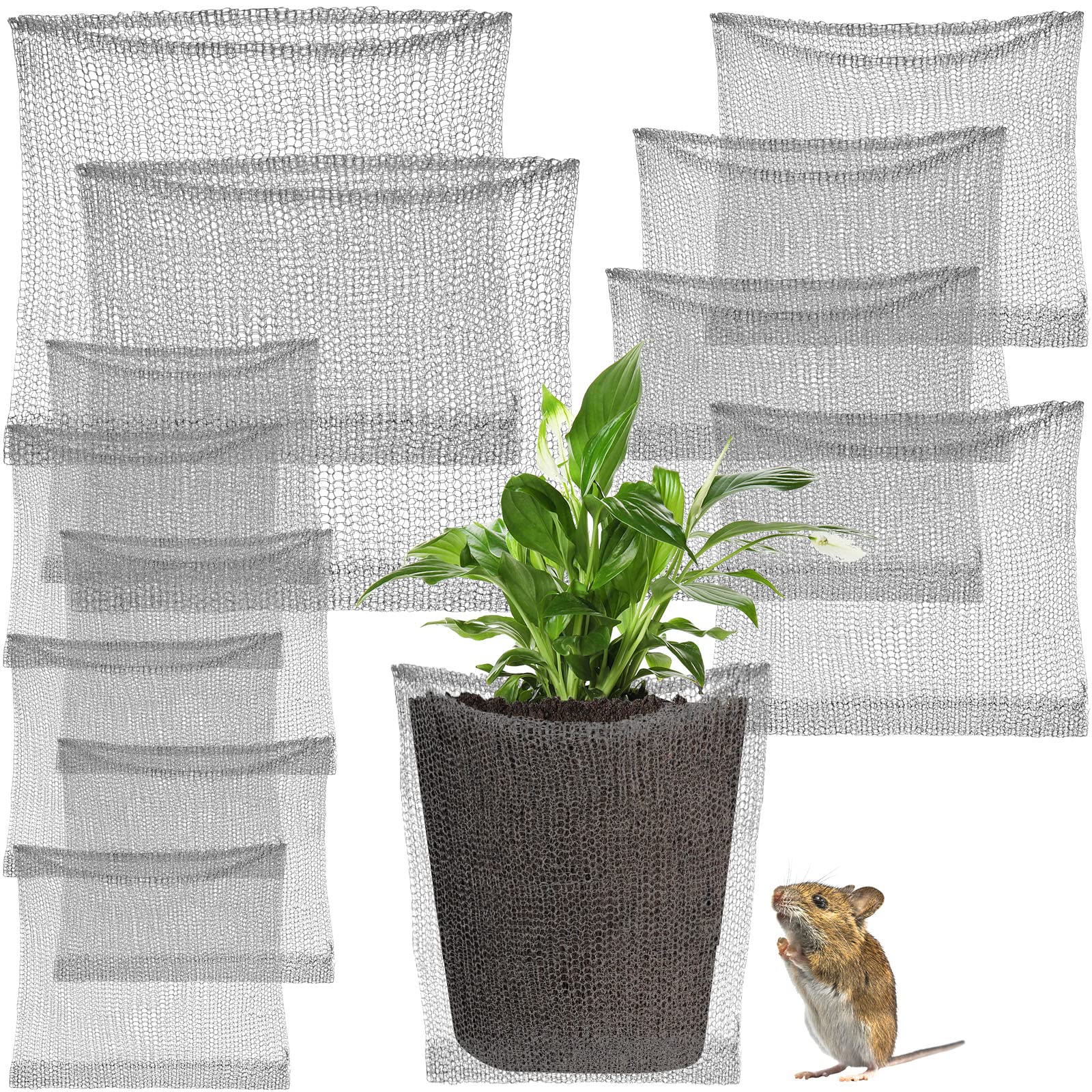 12 Pcs Gopher Baskets Plant Root Gopher Wire 1/3 / 5 Gallon Stainless Steel Gophers Moles Voles Mesh Baskets for Garden Tubers Plants Trees Flowers Bulbs Crops