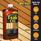 STAR BRITE Teak Care 3 Step Kit - Teak Cleaner + Teak Brightener + Teak Oil - 16 OZ (081216)