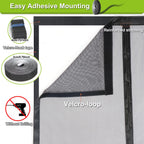 Risareyi Magnetic Screen Door Self Closing, 65 x 70 inches, Black Upgraded Polyester Thicken Mesh Mosquito Net for Patio Door, with Magnets, Keep Bugs Out, with Hook Tape