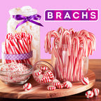 Brach's Sweet Stripes Soft Peppermint Candy, Individually Wrapped, 350 Ct