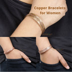 Coppervast Copper Bracelets- for Men and Women| Set of 3 with Gift Box | Gift for Women & Men | Handmade 100% Copper (Inlay)