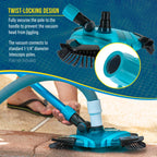 U.S. Pool Supply Professional 13" Triangular Weighted Super Flexible Swimming Pool Vacuum Head with Side Brushes, Swivel Connection - Above-Ground & Inground Swimming Pools, Secure Lock Pole Handle