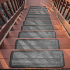 Ottomanson Outdoor Rubber Stair Treads – Ribbed Heavy-Duty Non-Slip Stair Mats – Best Grip on Concrete, Brick & Textured Step – Fastening Recommended for Wooden & RV Steps, Pack of 5