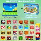 120PCS Magnetic Blocks, Magnetic Building Blocks Cubes, STEM Toy for Kid