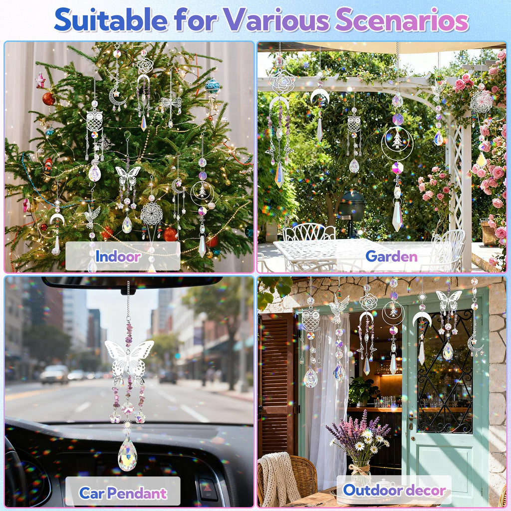 860 PCS DIY Suncatcher Kit Sun Catchers Making Supplies Arts and Crafts for Adults Hanging Prism Suncatcher Kits for Adults with Crystals Sun Catchers Indoor Window Garden Christmas Decor Wedding Home