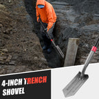HANTOP 4-in Sharpened Blade Trench Shovel with Fiberglass Handle 57 inches