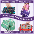 Bentgo Kids Lunch Bag - Durable, Double-Insulated Lunch Bag for Kids 3+; Holds Lunch Box, Water Bottle, & Snacks; Easy-Clean Water-Resistant Fabric & Multiple Zippered Pockets (Unicorn)