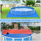 12x12Ft Swimming Pool Ground Cloth,Waterproof Square Swimming Pool Liner Pad for Above Ground Swimming Pools Heavy Duty Pool Ground Mat Protector Pad Pool Tarp