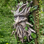 Teaeeno Charming Tree Face Garden Decor, Whimsical Old for Man Resin Statue with Foliage Features, Large Outdoor Tree Hugger for Yard Art, Root Detail, Trees Decorations Outdoor Wallmounted Statue