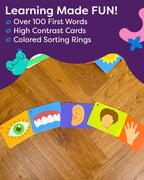 100 First Words Flash Cards – High Contrast Picture Flashcards – Educational Learning for Speech and Early Vocabulary Featuring Animals, Food, Transport, Family, Clothes and More