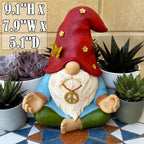Mood Lab Garden Gnome - Funny Zen Hippie Gnome Figurine - 9.1 Inch Tall Lawn Statue - for Outdoor or House Decor