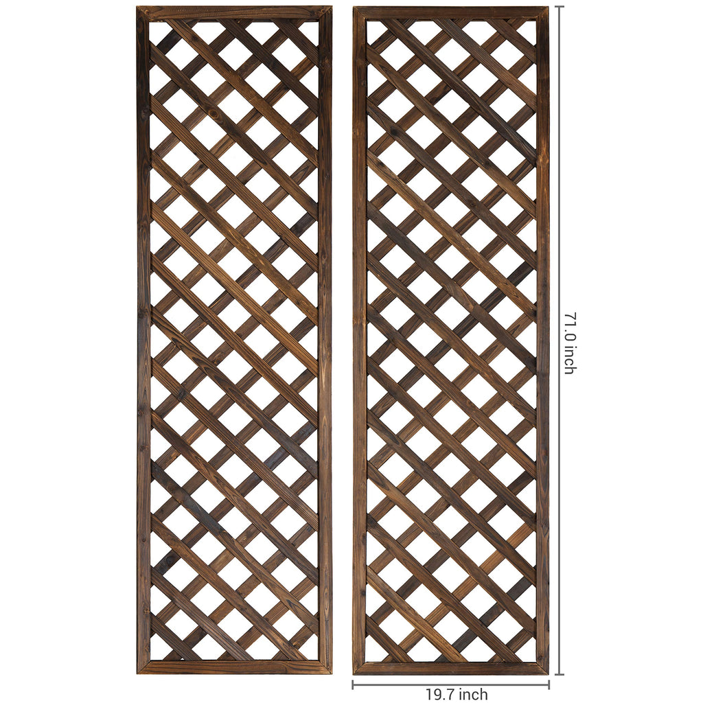 MyGift Wood Wall Hanging Garden Trellis for Climbing Plants, Set of 2