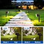 JEJOT Solar Lights Outdoor Waterproof IP65, Super Bright LED with Lens, 6500K 2 Lighting Modes, Solar Powered Yard Garden Solar Spot Lights for Outside Landscape Auto On/Off - 6 Pack