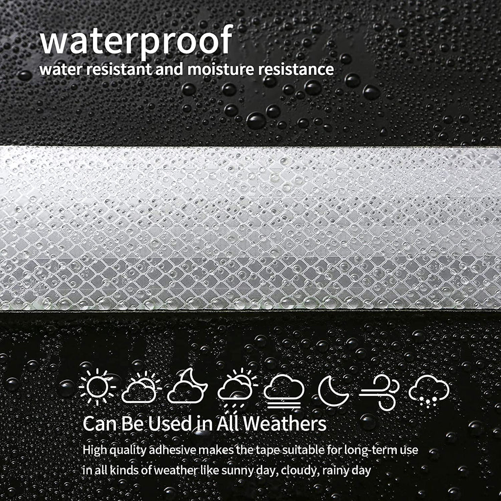 XFXIA Reflective Tape, Waterproof Self Adhesive Dot Reflective Tape Outdoor Safety Caution Reflector for Trailers, Bikes, Cars（Silver, 1 Inch x 65 Feet）