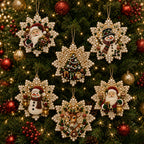 6 Pcs Christmas Pearl Art Ornament Kits, DIY Gem Craft for Tree Decor