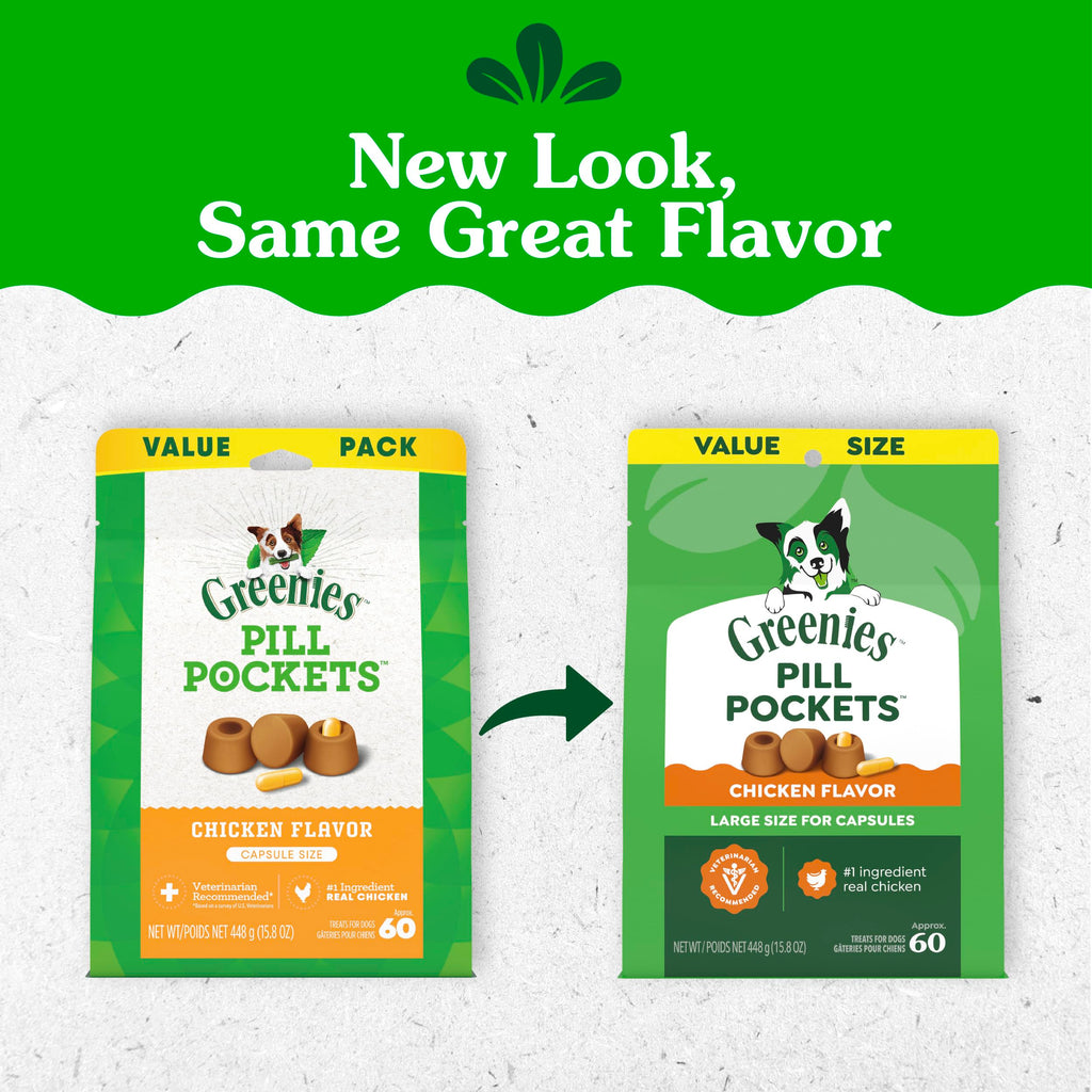 Greenies Pill Pockets Large Size Dog Treats, Chicken Flavor, 15.8 oz