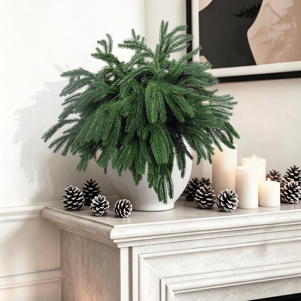 Rowfad 12 Pcs Artificial Norfolk Pine Branches Faux Christmas Stems (12)
