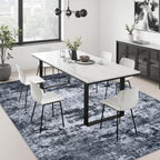 FXRHLP 5x7 Area Rug Living Room: Modern Washable Indoor Carpet Black
