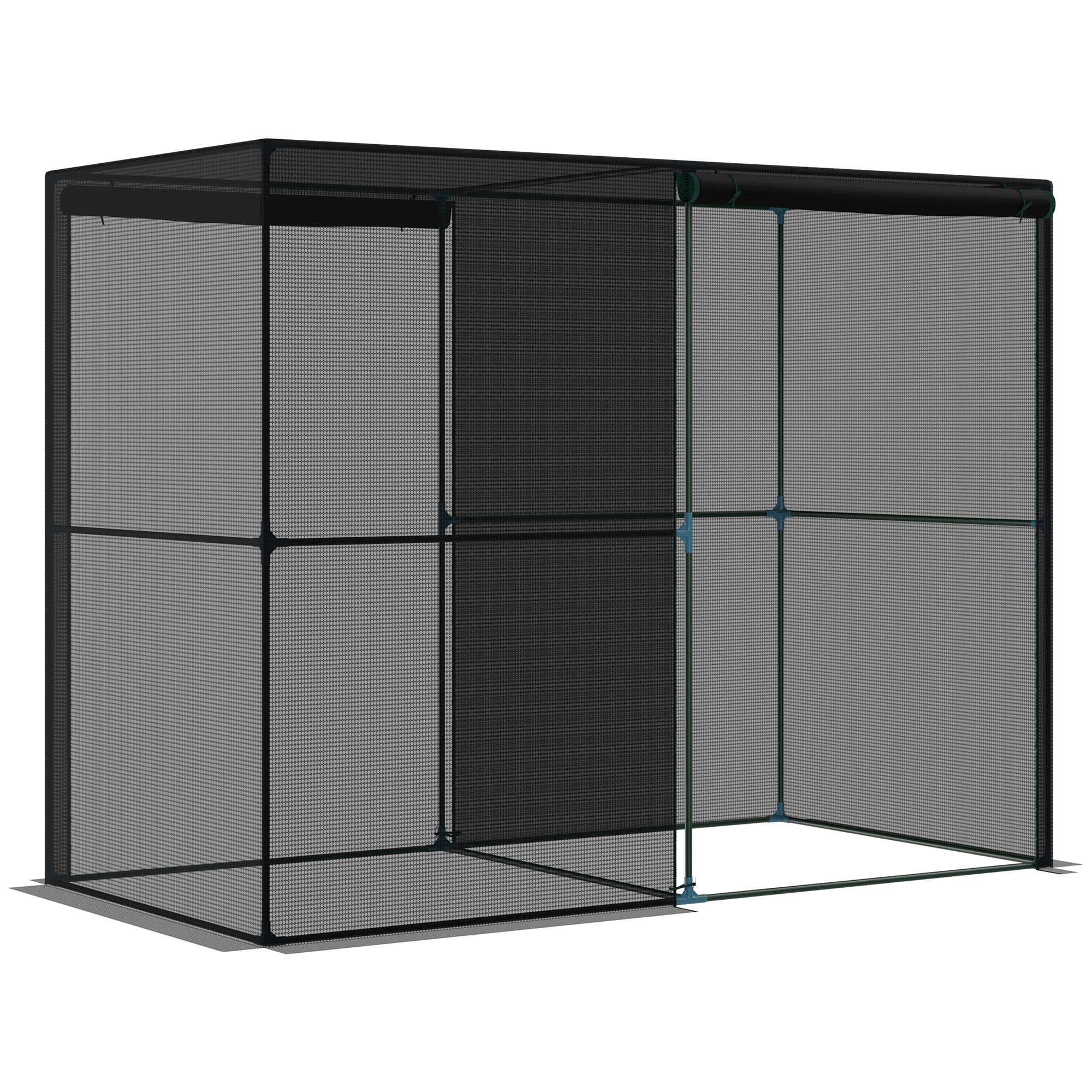 Outsunny 8' x 4' x 6' Crop Cage with Zippered Doors Vegetable Garden, Black