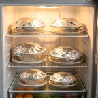 Aluminum Foil Elastic Food Cover, New Reusable Fresh Keeping Food Cover for Kitchen, Parties & Picnics, Heat Retaining Food Storage Covers for Bowls, Plates, Pots & Containers (50 Pcs)
