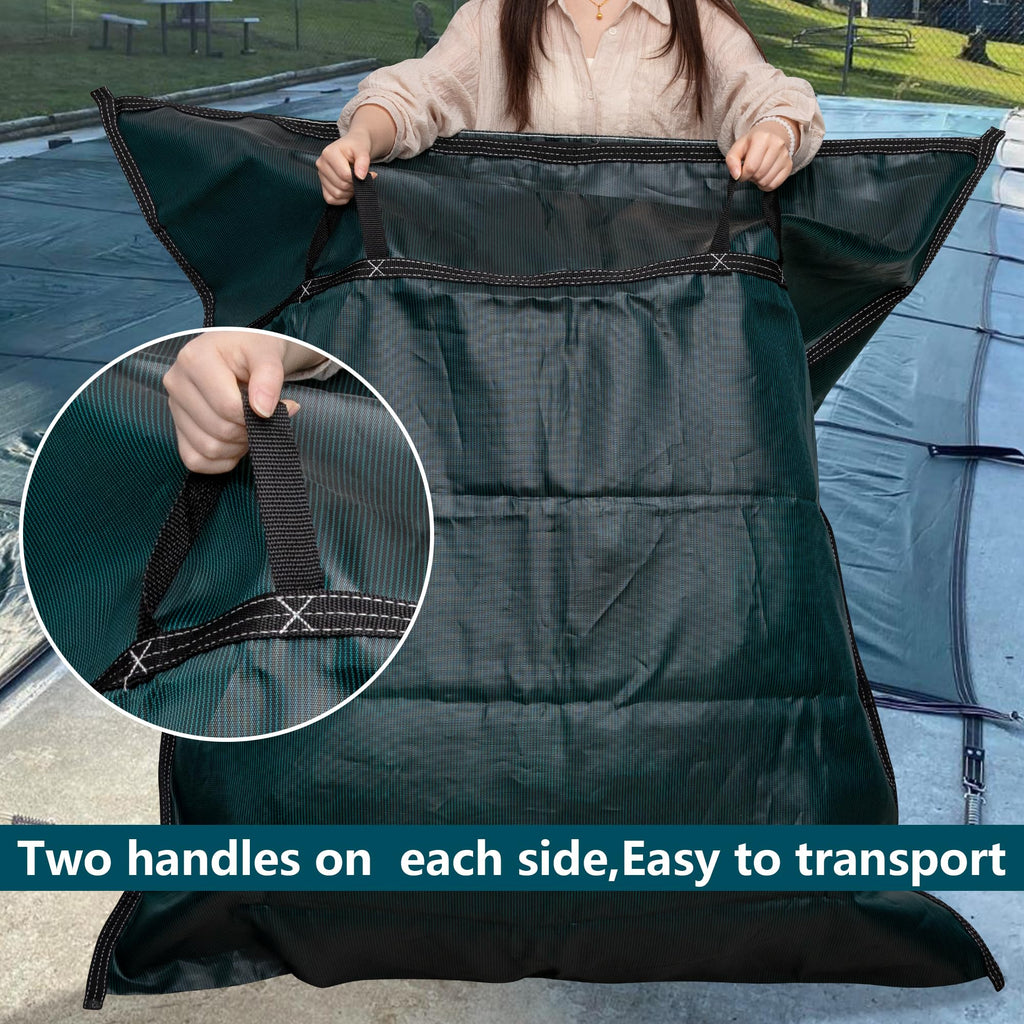 Adnee Pool Safety Cover Stowaway Bag with 4 Carry Handles,48x57 Inch Waterproof Pool Cover Storage Bag, Pool Cover Stowaway Bags for Pool Covers Packing