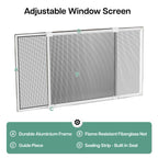 Paramondo Expandable Window Screen, Horizontal (20" H x 28.6" - 54" W, 2 Pack) Adjustable Window Screens, Replacement Window Screens for House Windows