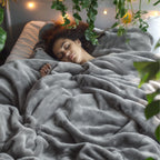 Bedsure GentleSoft Fleece Bed Blankets Queen Size Grey - Soft Cozy Warm Fall Throw Blanket Halloween Decorations Lightweight Anti-Static, Room Home Decor Gifts for Husband and Men, 90x90 inches
