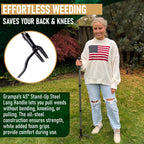 Grampa's Weeder Stand Up Weed Puller Tool with Heavy-Duty Steel Long Handle