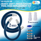U.S. Pool Supply 1.5" Heavy-Duty Above Ground Pool Hose Replacement Kit - 3 Foot and 6 Foot Hoses, 2 Connection Adapters, 4 Clamps - Compatible with Intex Pool Filter Pumps