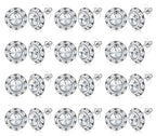 White Rhinestone Earrings Round Halo Stud Earrings for Dance Competitions