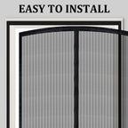 Magnetic Screen Door - Self Sealing, Heavy Duty, Hands Free Mesh Partition Keeps Bugs Out Let Breeze in- Pet and Kid Friendly - Keep Open Feature (Black, Fit Door Size 38 x 82 Inch)