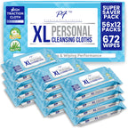 Premium Formulations HIGH TRACTION XL UBER THICK, LARGE, & STRONG Adult Wash Cloths/Adult Wipes VALUE BULK BUY (12 packs x 56 wipes = 672 wipes/case)