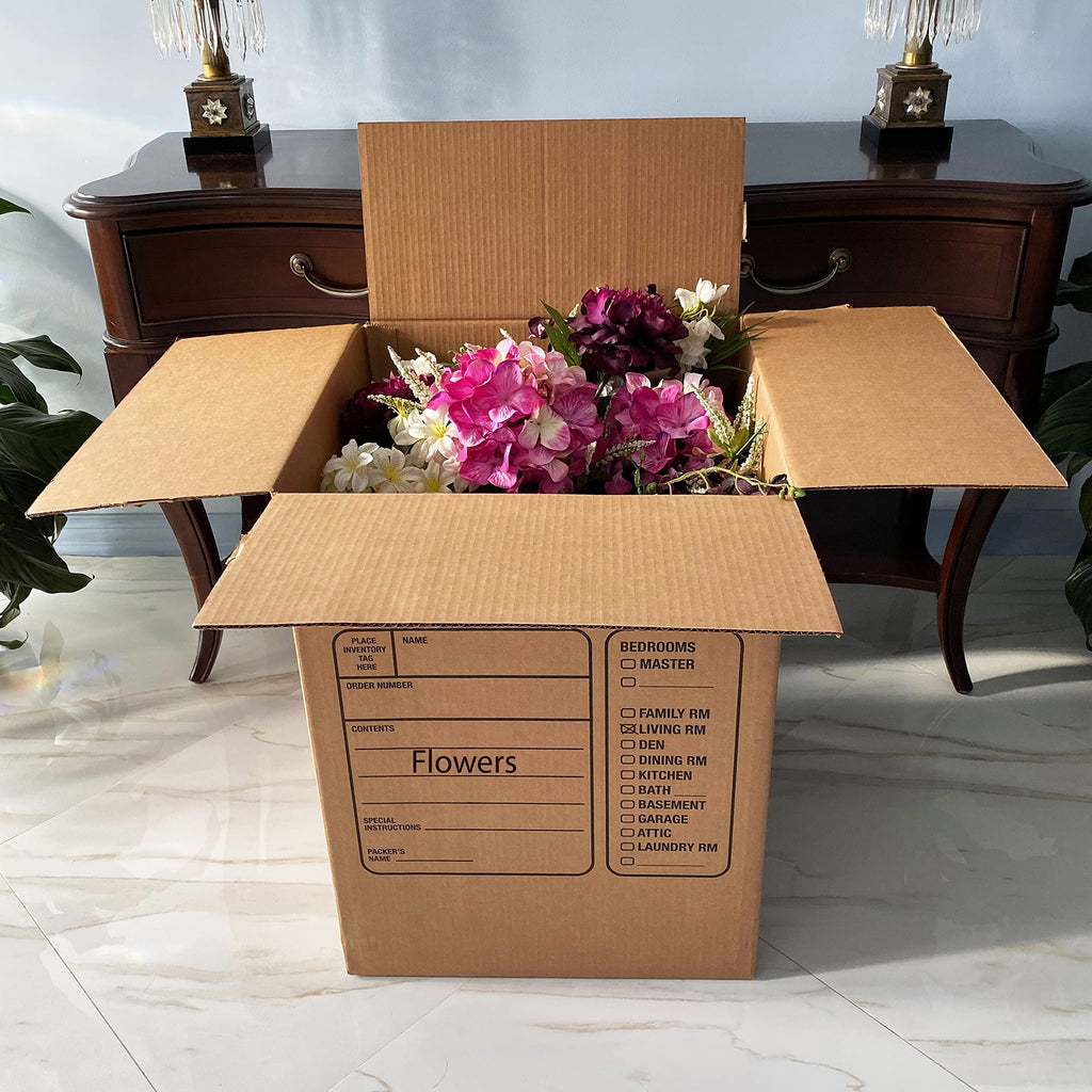 Uboxes Moving Boxes with Handles, 10 Premium Large, 18 x 18 x 24, Brown, BOXINDSLAR10