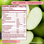 8Greens Supergreens Gummies | Super Greens Powder Superfood Gummy for Metabolism, Immunity & Focus, Digestive Health Enzymes, Organic: Chlorella, Spirulina, Aloe Vera, Apple Flavor, 100 Count