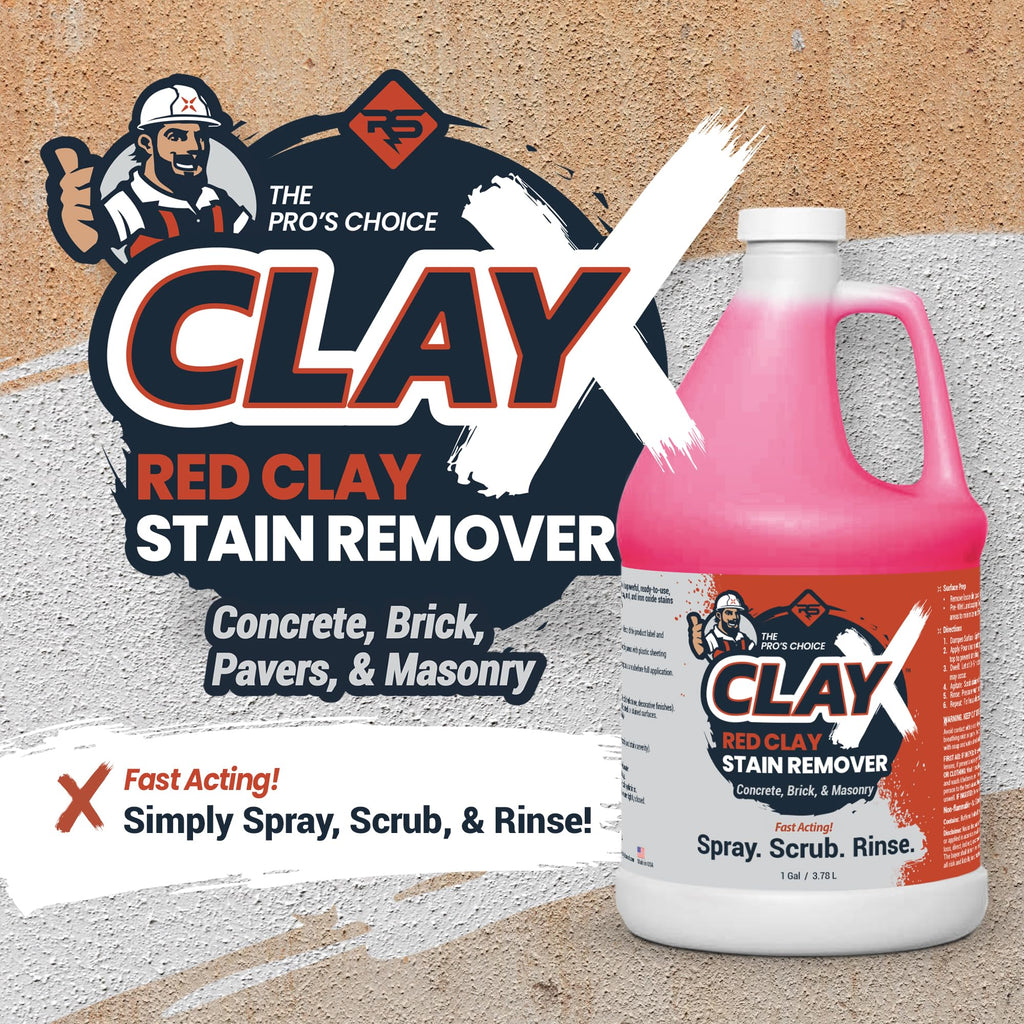 RadonSeal Clay-X Red Clay Stain Remover for Concrete, Brick & Masonry