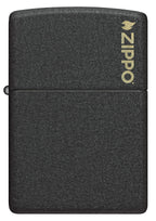 Zippo Classic Black Crackle Logo Pocket Lighter