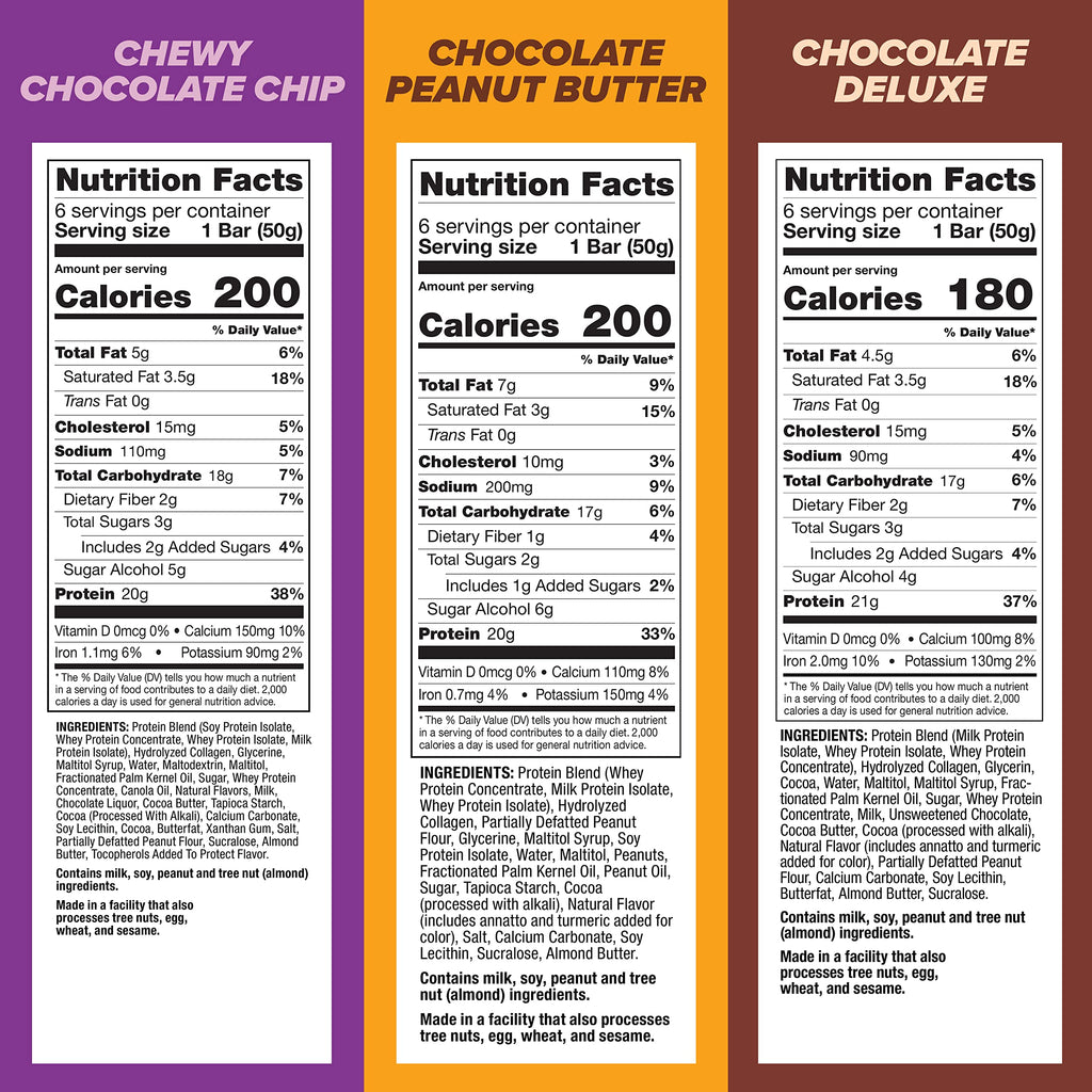 Pure Protein Variety Pack Protein Bars, 20g-21g Protein, Gluten Free, 18 Ct
