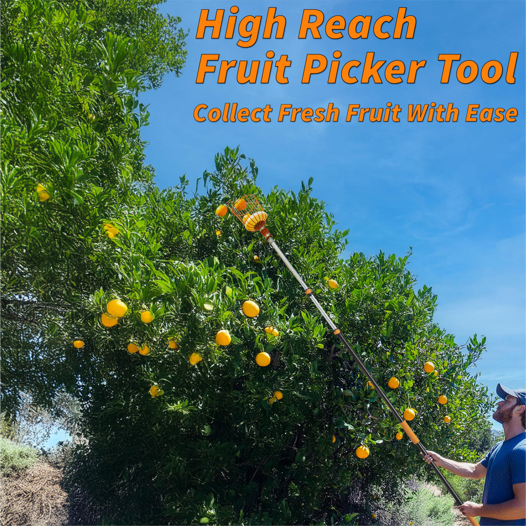 EXTEND-A-REACH 5-30 ft Telescoping Fruit Picker Pole with Basket