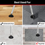 Door Security Bar 2 Pack, Heavy Duty Metal Door Stoppers, 2 in 1 Adjustable Door Jammer 18-51 Inch for Hinged & Sliding Patio Doors, Large Non-Slip Base for Apartment Home Travel Hotel Dorm