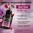 Beet Root 5-in-1 Complex Capsules - Healthy Blood Pressure Support Supplement** for Heart & Circulation Support - Olive Leaf, Hawthorn Berry & Hibiscus - for Men & Women - Made in USA, 120 Capsules