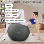 Fitvids Anti-Burst Slip Resistant Exercise Ball with Quick Pump, 2,000-Pound Capacity, Gray, 30-inch, XL