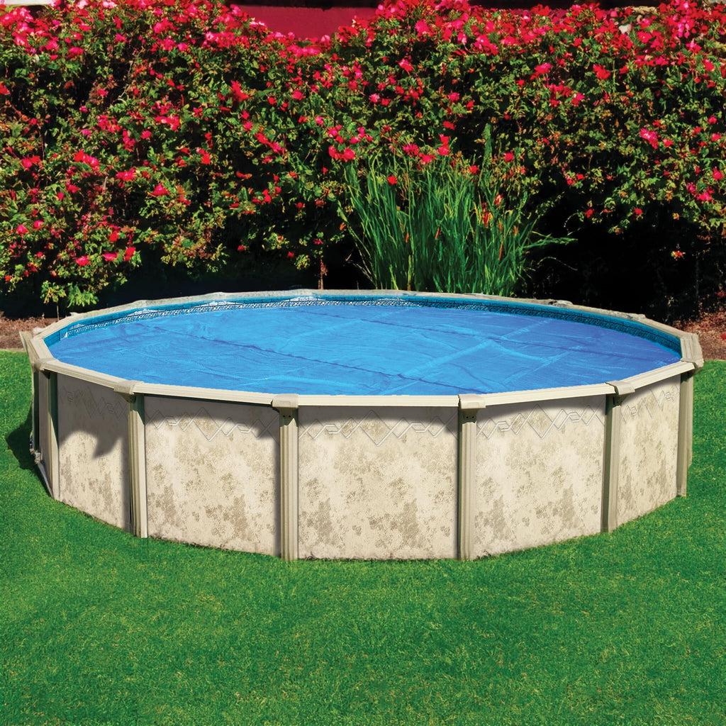 In The Swim 21' Standard Blue Round Solar Pool Cover 8 Mil for Solar Heating Above Ground Pools and Inground Pools