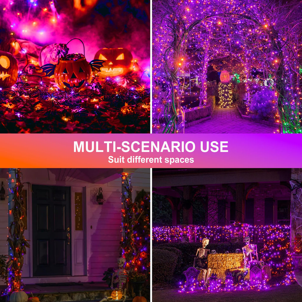 kemooie 500 LED Halloween Lights Outdoor, 164 FT Fairy Lights with 8 Modes