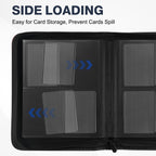 Toploader Binder, Holds 160 Toploaders, 100 Toploaders Included, 4-Pocket PU Cover Top Loader Binder for 3" x 4" Rigid Toploaders, Ringless Double-Sided Toploader Card Binder for TCG, Sport Cards