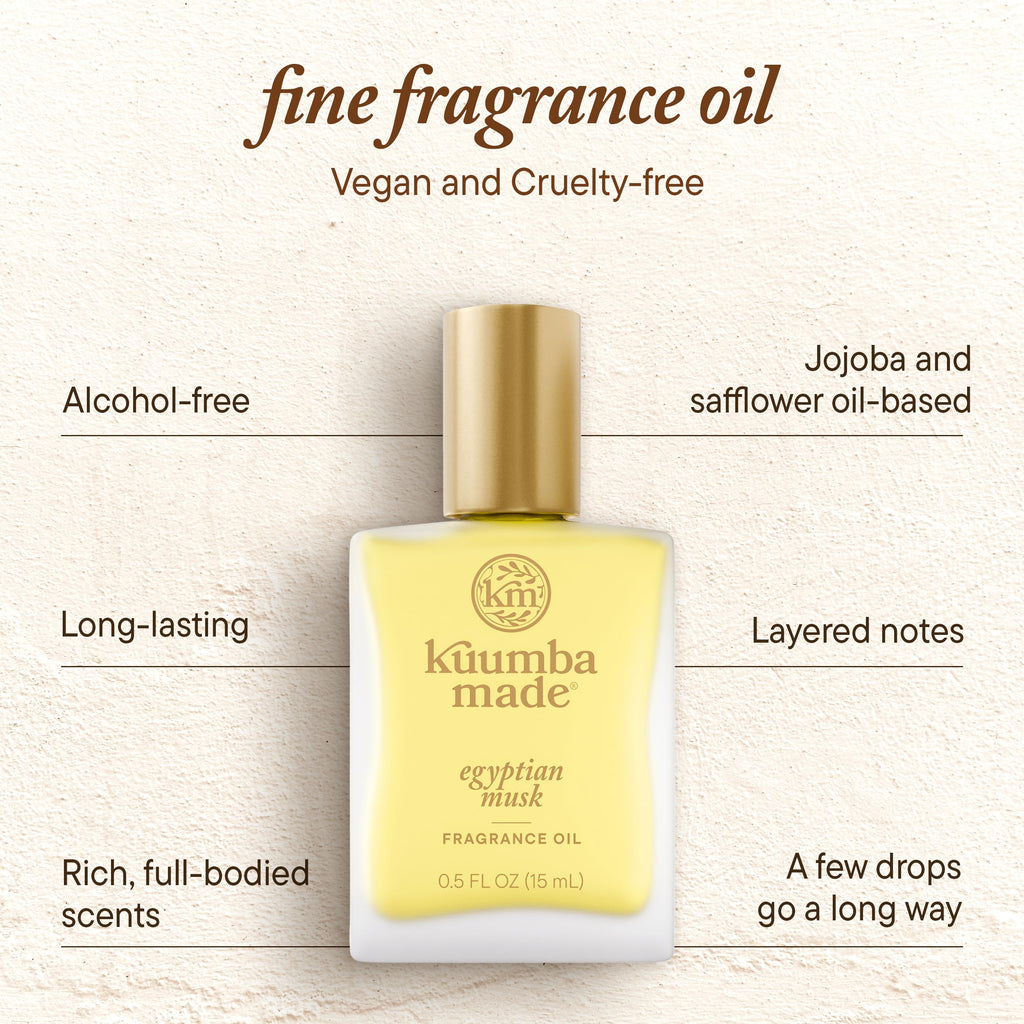 Kuumba Made Egyptian Musk Fragrance Oil, Long-Lasting Small-Batch Perfume Roller, Vegan, Alcohol-Free, 0.5 Fl Oz