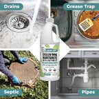 Mighty Mint Enzyme Drain Maintainer – Drain Cleaner & Deodorizer for Odor Control and Buildup Prevention – Safe for Pipes, Septic & Grease Traps - 32 oz.