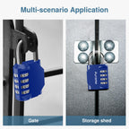 Puroma 2 Pack Combination Lock for Locker 4 Digit Outdoor Waterproof Padlock for School, Gym, Sports, Fence, Toolbox, Gate, Case, Outdoor, Hasp Storage, Cabinets (Blue & Black)
